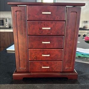 Sophisticated Cherry Wood Jewelry Organizer